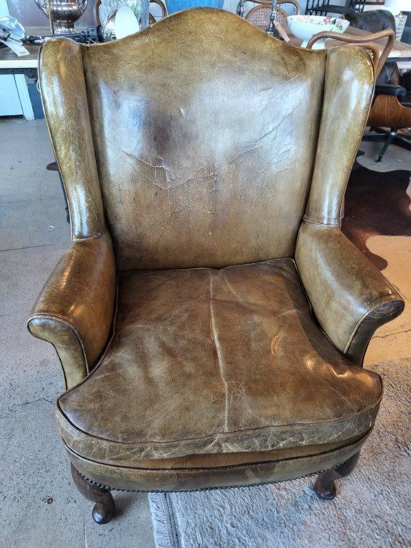 *Vintage French Leather Chair.