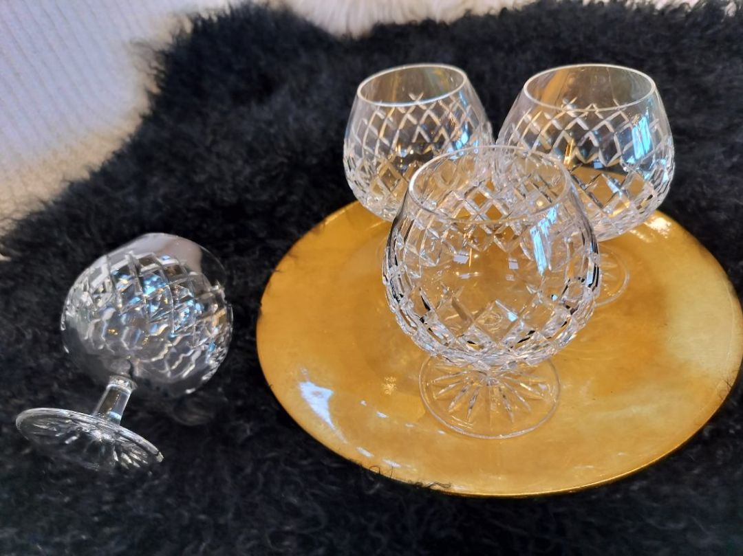 Vintage Cut Crystal Brandy Sniffers