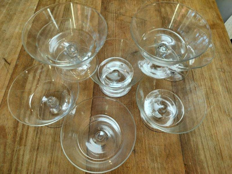 Vintage Hand Blown Italian Crystal Dessert Glasses