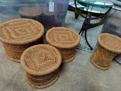 Vintage Occasional Tables in Natural Fiber (SET OF 4)