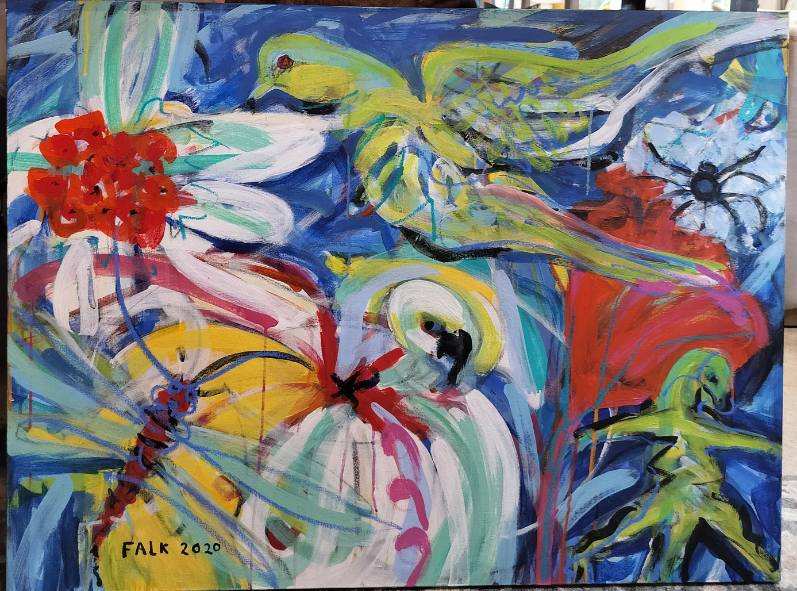 &quot;Heaven&quot; (bird) Original on Canvas by Melinda Falk