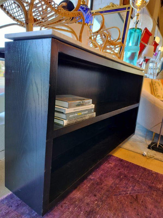 *Custom Low Bookcase with Marble Top