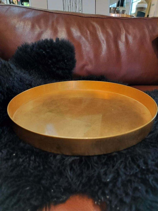 Vintage Gold Leaf Lacquer Japanese Round Serving Tray
