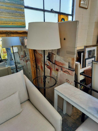 RH Floor Lamp with Glass Side Table