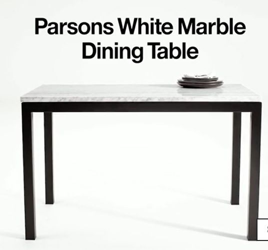 Parsons White Marble Top/ Black Base Table/ Desk