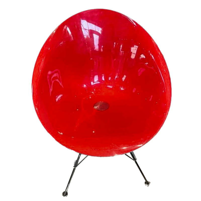 Vintage Kartell &quot;Eros&quot; Chair by Phillippe Starck, Red