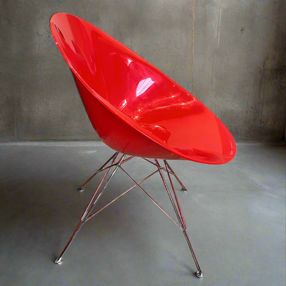 Vintage Kartell &quot;Eros&quot; Chair by Phillippe Starck, Red