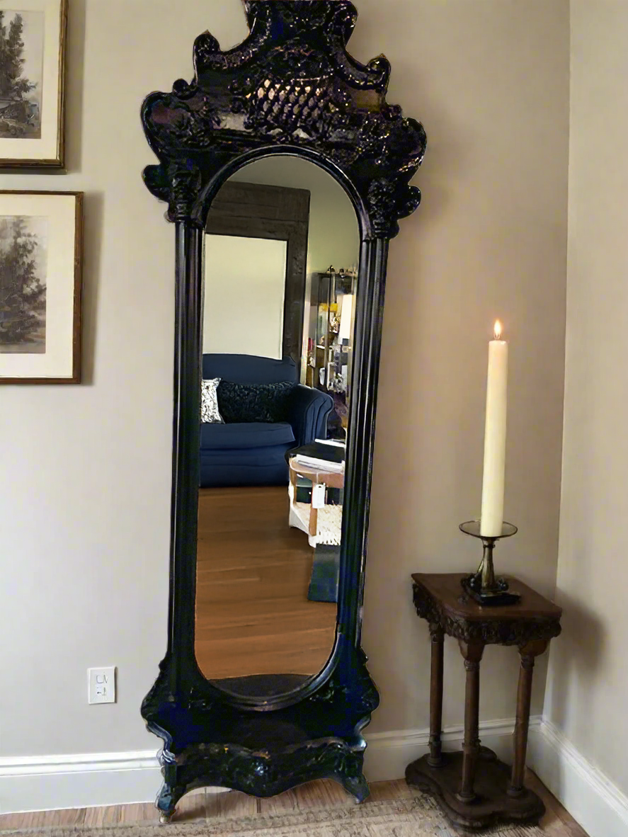 Early Victorian Tall Free Standing Mirror