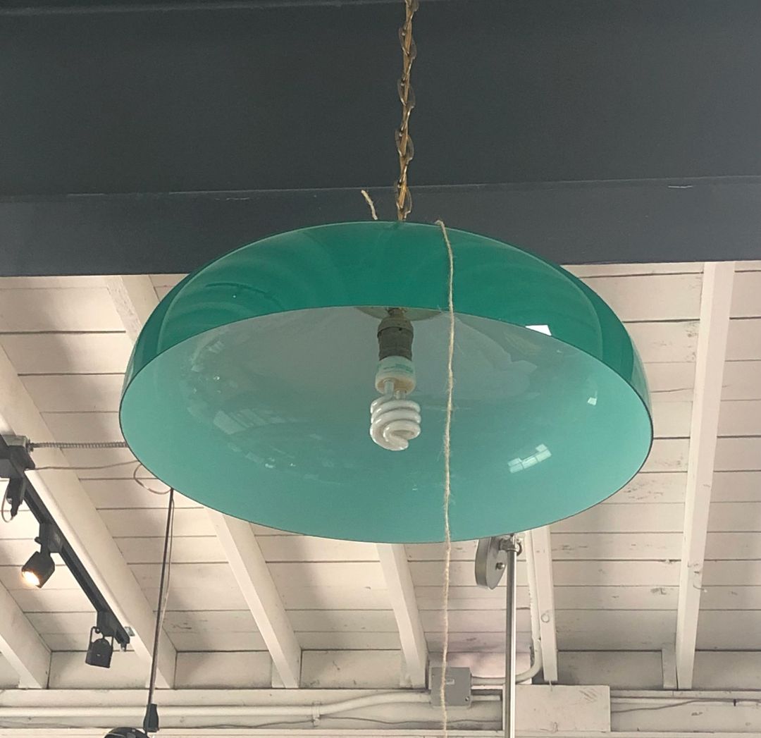 Vintage Italian Green Glass Pendant Light