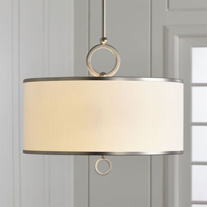 **Crate &amp; Barrel Axiom Brushed Silver Pendant Lamp