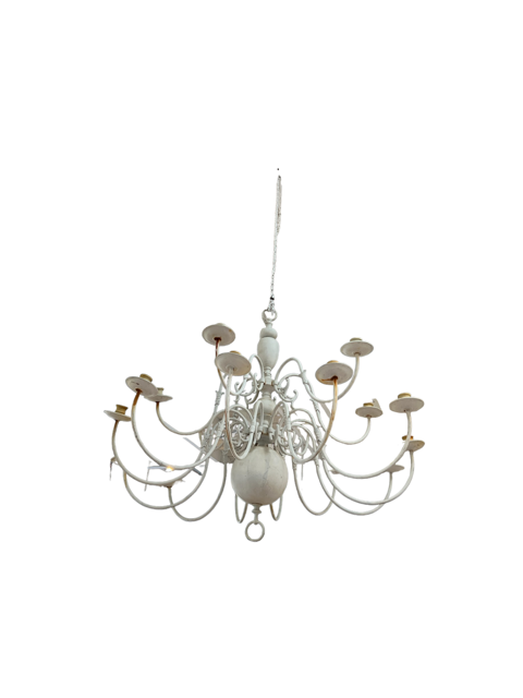 French White Candelabra Chandelier, 40&quot;Diameter