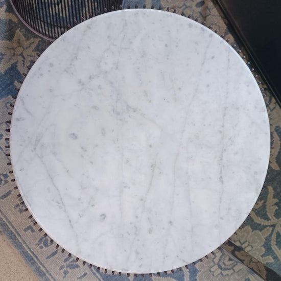 Warren Platner For Knoll Side Table, Carrara Marble (PRICED EACH), 15.10"D (top) x 18.5"H
