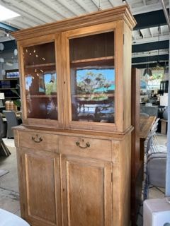 *Amber Interiors Vintage Cabinet with Antique Glass Doors