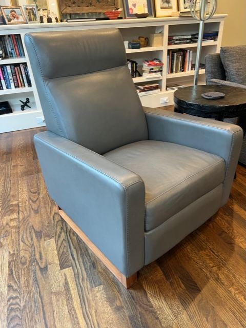 American Leather - Room & Board Gray Leather Recliner