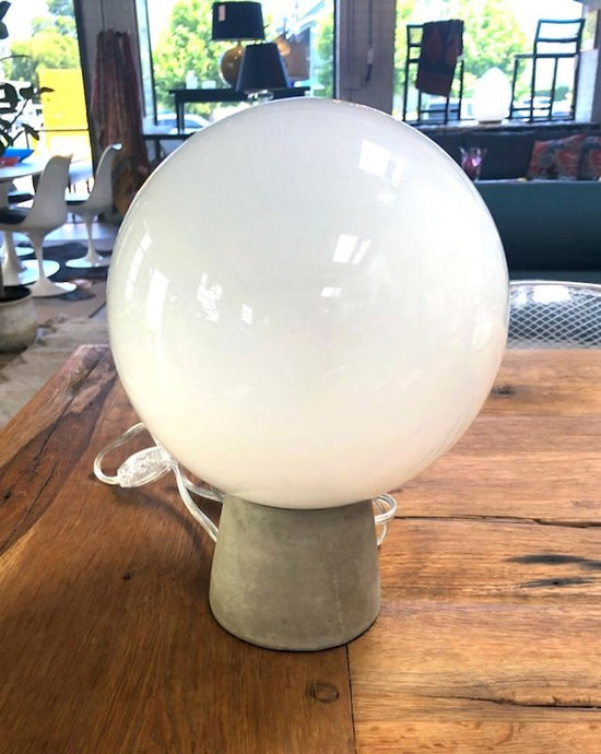 Nova Table Lamp. West Elm Concrete Base White Glass Globe