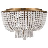 *Jacqueline Flush Mount for Visual Comfort, Brass And White Beads