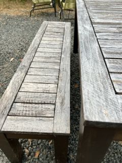 Weathered Table with Two Benches