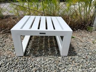 Ventana Belvedere Side Table in White Aluminum