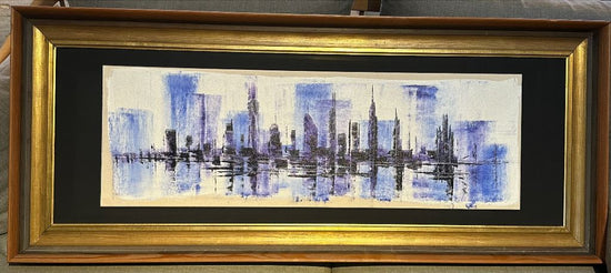 **Abstract Cityscape Oil Painting