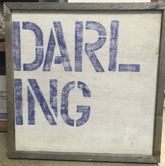 "DARLING"  stencil print