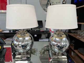 Vintage stainless globe lights - each