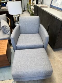 CB2 Parlour Chair and Ottoman