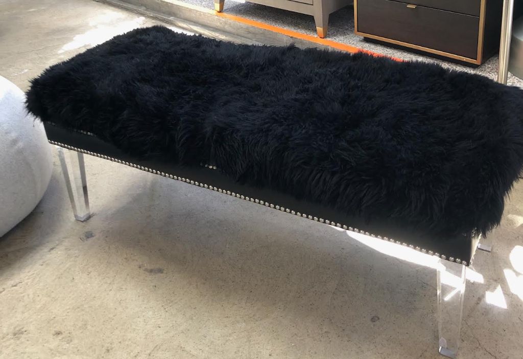 TOV Mongolian Sheepskin Bench