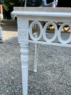 Vintage Vintage Small Table with Stone top, 20 x 30 x 31H