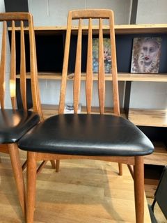 Koefoed Vintage Eva Teak and leather Dining Chairs Set of 4