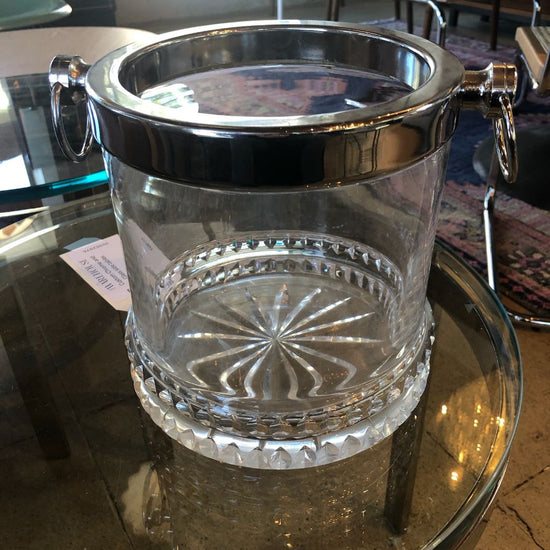 Vintage Etched Glass Wine Bucket