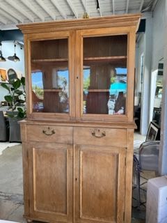 *Amber Interiors Vintage Cabinet with Antique Glass Doors
