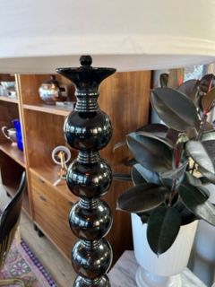 *Vintage Black metal floor lamp with orbs and details