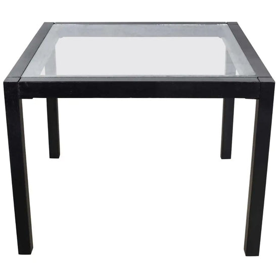 Crate & Barrel Glass Parsons Side Table