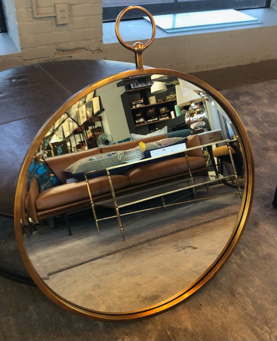 Fornasetti Style Round Gold Mirror
