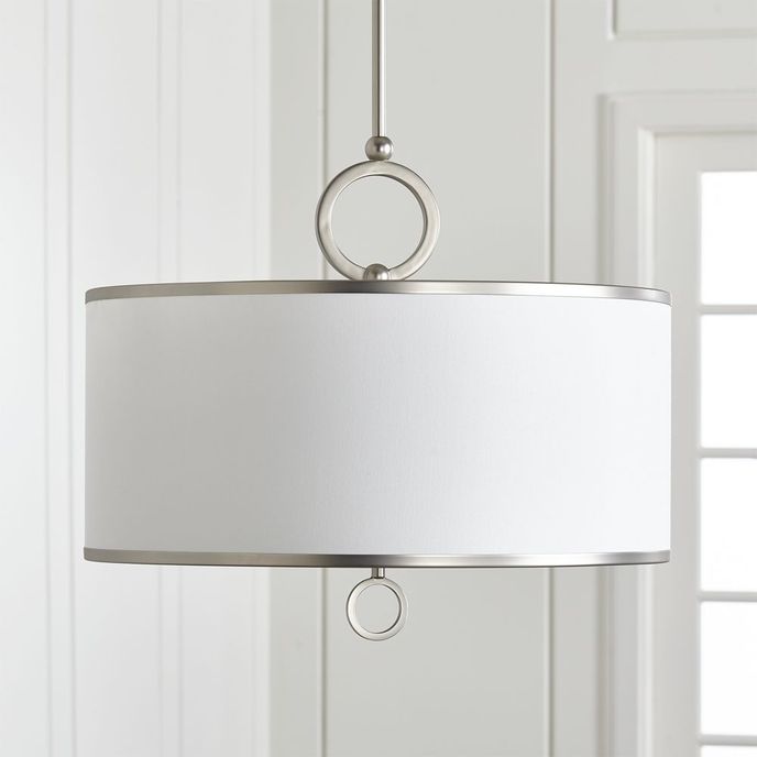 **Crate &amp; Barrel Axiom Brushed Silver Pendant Lamp