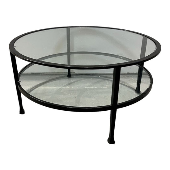 Pottery Barn Tanner Glass and Iron Coffee Table
