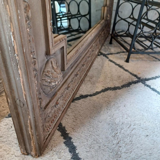 Restoration Hardware Floor Mirror, Distressed/ Antiqued Look. Rosette Design