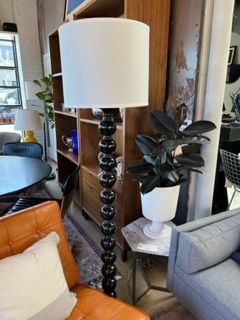 *Vintage Black metal floor lamp with orbs and details