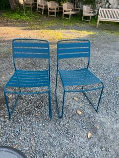 Fermob Blue Outdoor Chairs  PAIR