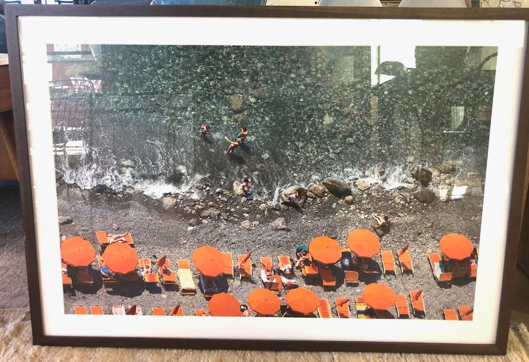 Malin Gray Photograph, Amalfi Coast w/ Walnut Frame