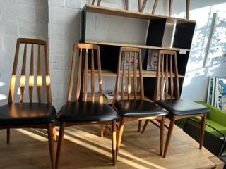 Koefoed Vintage Eva Teak and leather Dining Chairs Set of 4