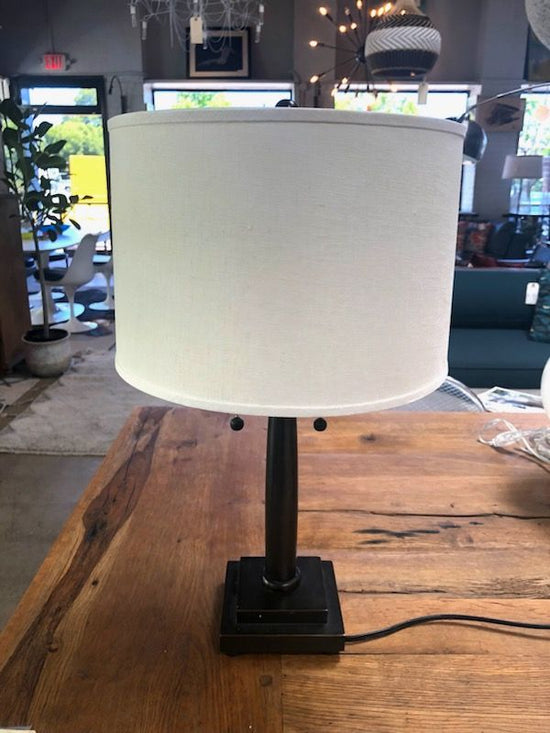 Modern Bronze Lamp, Adjustable Height/ Square Base