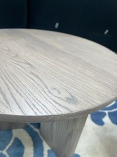 Custom Weathered Gray Wood Round Table