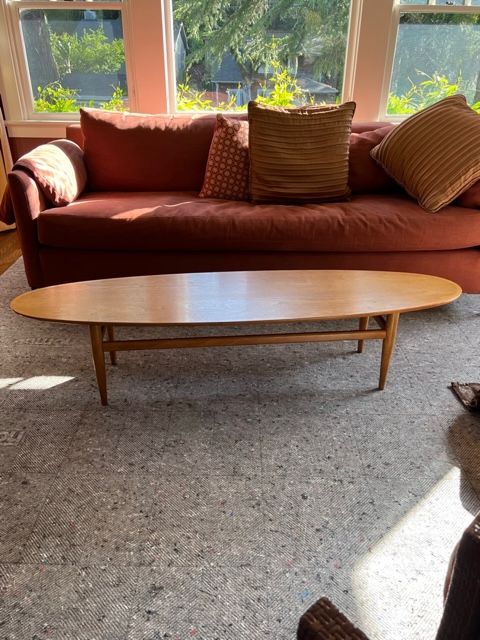 Vintage Oval Oak Coffee Table from Chairish