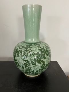 Celedon Crackle  Vase signed and dated &