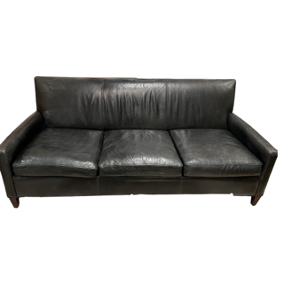 Crate &amp; Barrel Vintage Troy Leather Sofa