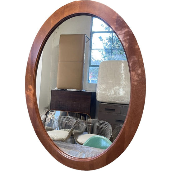 Elliptical Walnut Mirror, 40" x 30"