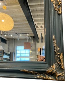 Vintage Blue and Gold Mirror, 42&quot; x 31&quot;