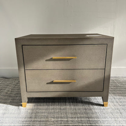 RH Graddon Shagreen Nightstand w/ 2 Drawers. PAIR