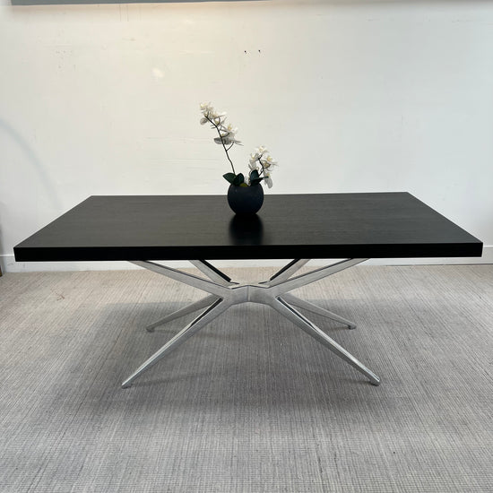 **Black Rectangle Table Polished Aluminum  Base